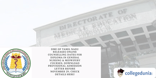 DME of Tamil Nadu Releases Online Counselling Dates for Diploma In General Nursing & Midwifery Courses; Download Provisional Admission Letter Before November 29